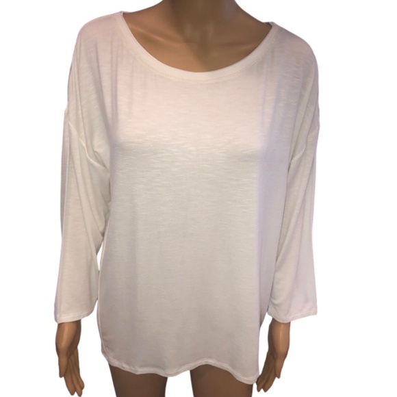 WHBM 3 Quarters Sleeve Drop Shoulder Tee Size L - Picture 3 of 11